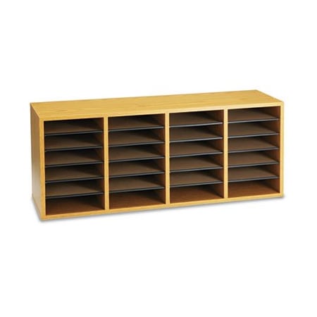 Safco Safco, Wood/laminate Sorter, 24 Sections, 39 1/4 X 11 3/4 X 16 1/4, Medium Oak 9423MO